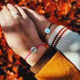 Circle Name Bracelet Engraved Family Couple Name Leather Bracelet