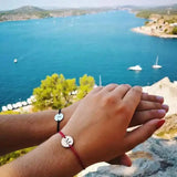 Circle Name Bracelet Engraved Family Couple Name Leather Bracelet