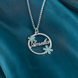 Circle Necklace Snowflake Pendant Name Christmas Party Gift Jewelry