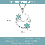 Circle Necklace Snowflake Pendant Name Christmas Party Gift Jewelry