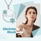 Circle Necklace Snowflake Pendant Name Christmas Party Gift Jewelry