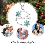 Circle Necklace Snowflake Pendant Name Christmas Party Gift Jewelry