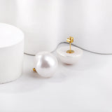 Circle Pearl Round Ball Hoop Clip Earrings Vintage Stud