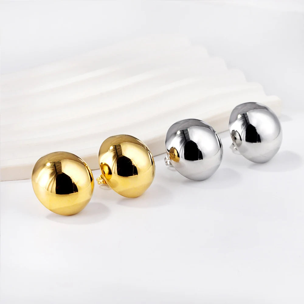 Circle Pearl Round Ball Hoop Clip Earrings Vintage Stud