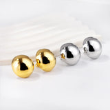 Circle Pearl Round Ball Hoop Clip Earrings Vintage Stud