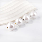 Circle Pearl Round Ball Hoop Clip Earrings Vintage Stud