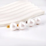 Circle Pearl Round Ball Hoop Clip Earrings Vintage Stud