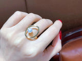 Adjustable Circle Shape Ring Base Mountings for Pearl Beads Stones