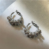 Metal Crystal Earrings European American Style