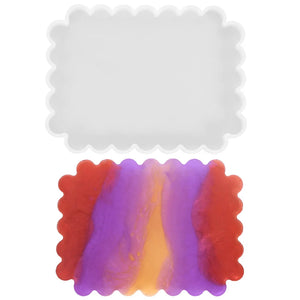 Circular Rectangle Lace Wavy Edge Silicone Mold for Epoxy Resin Crafts