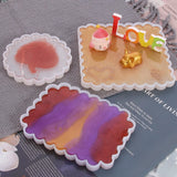 Circular Rectangle Lace Wavy Edge Silicone Mold for Epoxy Resin Crafts