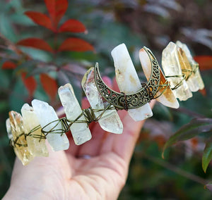 Raw Citrine Headpiece Wedding Bridal Party Hair Accessories