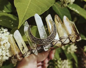 Raw Citrine Headpiece Wedding Bridal Party Hair Accessories