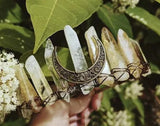 Raw Citrine Headpiece Wedding Bridal Party Hair Accessories