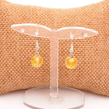 Citrine Stone Earrings Stylish Orange Modern Polite