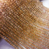 Citrine Roundel Faceted Loose Beads 4/6mm 14inch