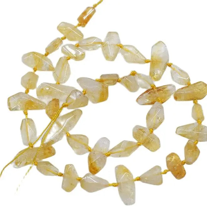 Citrine Yellow Baroque Faceted Unique Shape 15-18mm Nature Beads