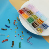 84pcs Acrylic Tube Bamboo Beads for Bracelet DIY Keychain Wristlet