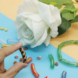 84pcs Acrylic Tube Bamboo Beads for Bracelet DIY Keychain Wristlet