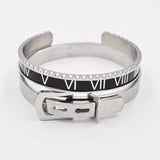 Royal Roman Numeral Bracelet Men's Stainless Steel Belt Buckle
