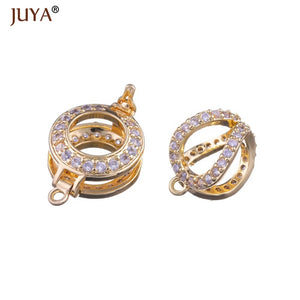 Micro Pave Zircon Pearl Clasps For Pearls Necklace