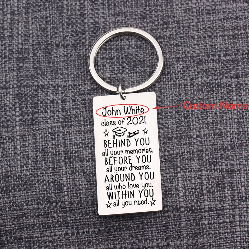 Class Of Students Keychain Personalized Name Graduation Gift for Him Her