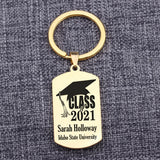 Personalized Graduation Keychain Stainless Steel Charm