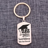 Personalized Graduation Keychain Stainless Steel Charm