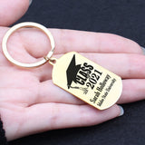 Personalized Graduation Keychain Stainless Steel Charm