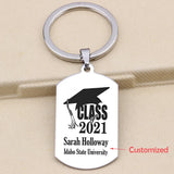 Personalized Graduation Keychain Stainless Steel Charm
