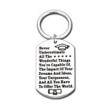 Inspirational Graduation Keychain Gift For Women Men