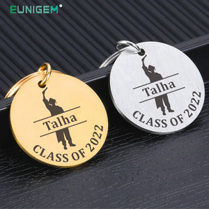 Personalized Name Engraved Keychains for Graduation Rings