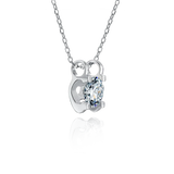 0.5ct D Moissanite Necklace Pendant 925 Silver Women Gift