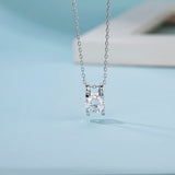 0.5ct D Moissanite Necklace Pendant 925 Silver Women Gift