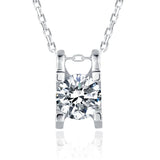 0.5ct D Moissanite Necklace Pendant 925 Silver Women Gift