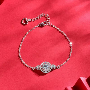 0.5ct D VVS1 Moissanite Coin Bracelet 925 Sterling Silver Plated 18k