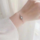 0.5ct D VVS1 Moissanite Coin Bracelet 925 Sterling Silver Plated 18k