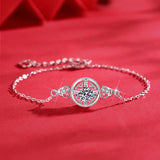 0.5ct D VVS1 Moissanite Coin Bracelet 925 Sterling Silver Plated 18k