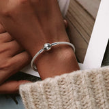 925 Silver Love Forever Snake Chain Bracelet Women Jewelry