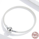 925 Silver Love Forever Snake Chain Bracelet Women Jewelry
