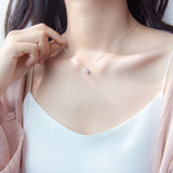 925 Silver Geometric Necklace with Cubic Zirconia Pendant