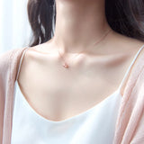 925 Silver Geometric Necklace with Cubic Zirconia Pendant