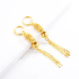 14K Long Tassel Drop Earrings for Women Wedding Jewelry