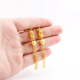 14K Long Tassel Drop Earrings for Women Wedding Jewelry