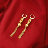 14K Long Tassel Drop Earrings for Women Wedding Jewelry