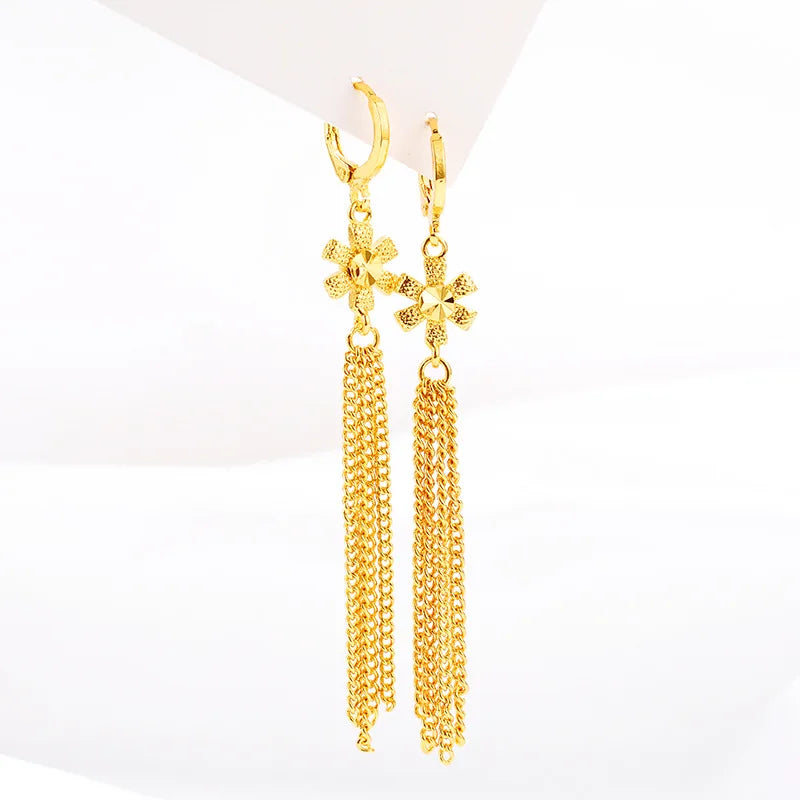 14K Tassel Drop Earrings for Women Wedding Engagement Jewelry