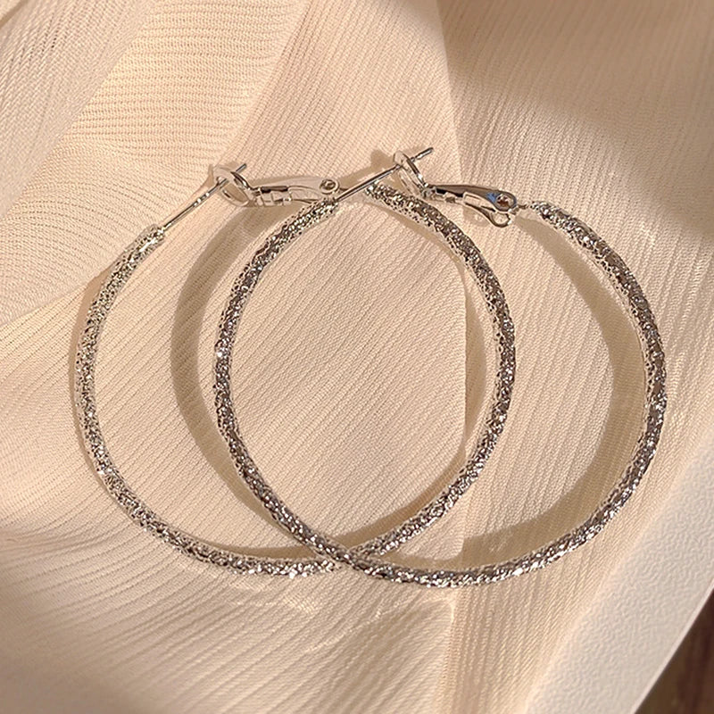 14K Gold Plated Round Hoop Earrings for Women