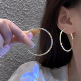 14K Gold Plated Round Hoop Earrings for Women