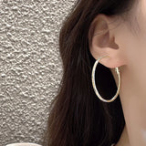 14K Gold Plated Round Hoop Earrings for Women