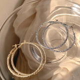 14K Gold Plated Round Hoop Earrings for Women